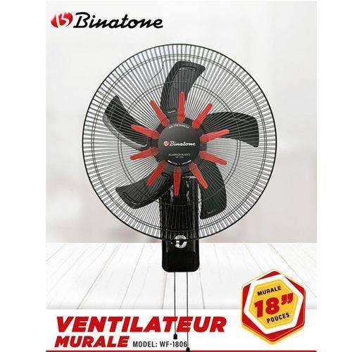 Ventilateur - Binatone - WF-1806 - Taille 18 Pouces - 5 Pâles - Noir - 03 Mois de Garantie