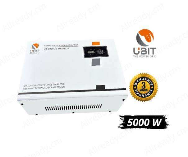 Régulateur De Tension Mural -  Ubit -  WM5000VA - Puissance 5000VA - 03 Mois De Garantie