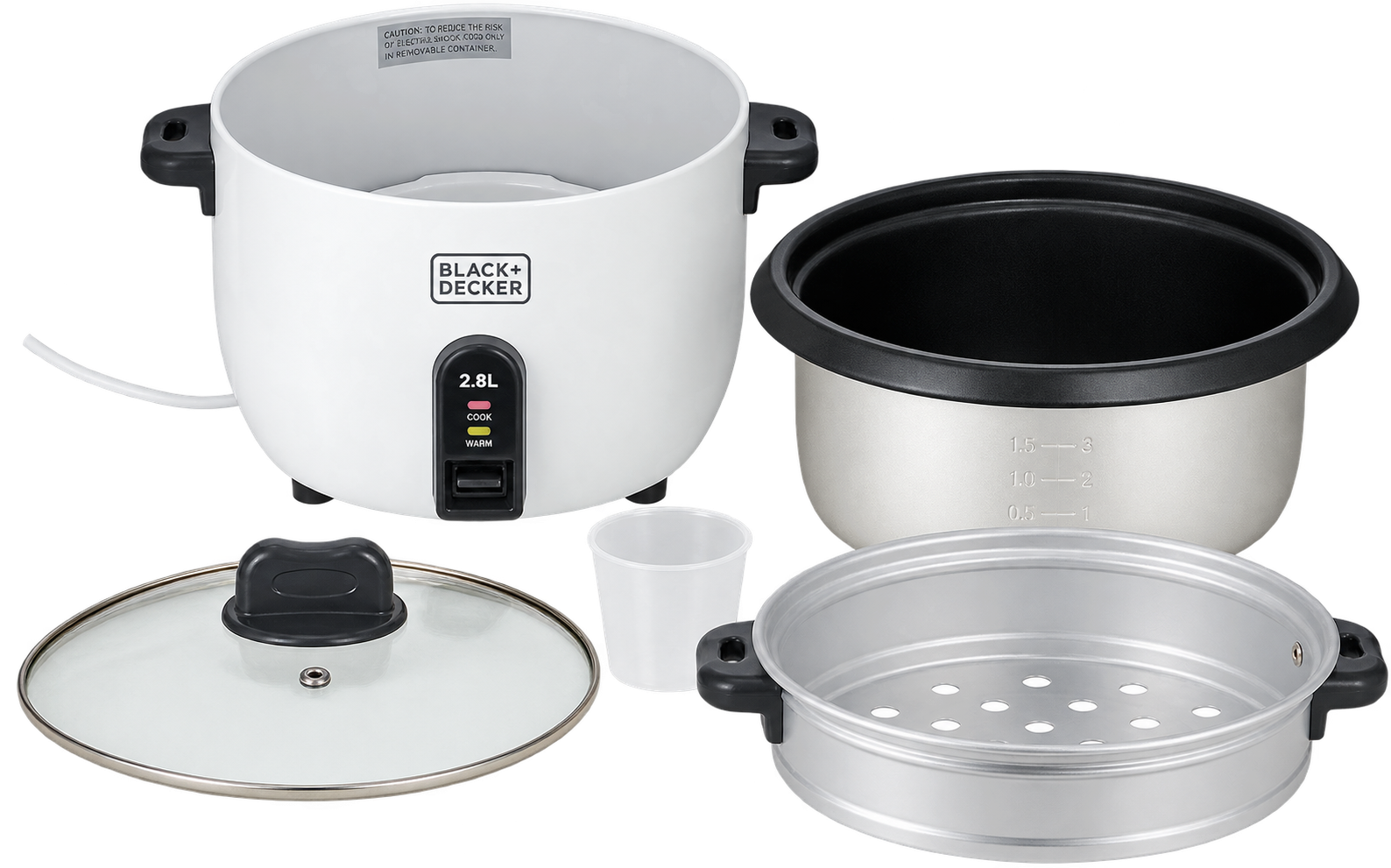 Cuiseur à riz Black+Decker RC2850-B5 – 2,8 L - 1100 W - 03 mois de garantie