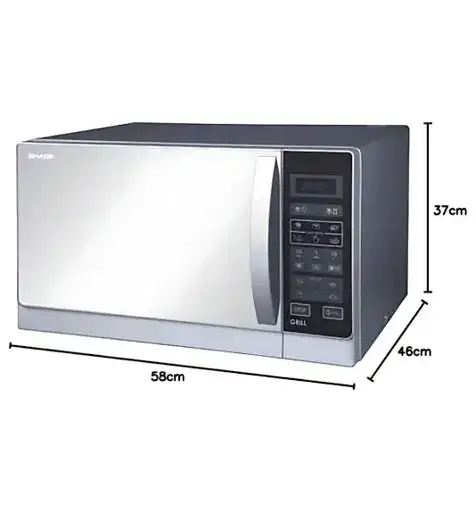 Micro-onde - Sharp - Capacité 25 Litres - 900W - Gril 1000W - Argent - 03 Mois de Garantie