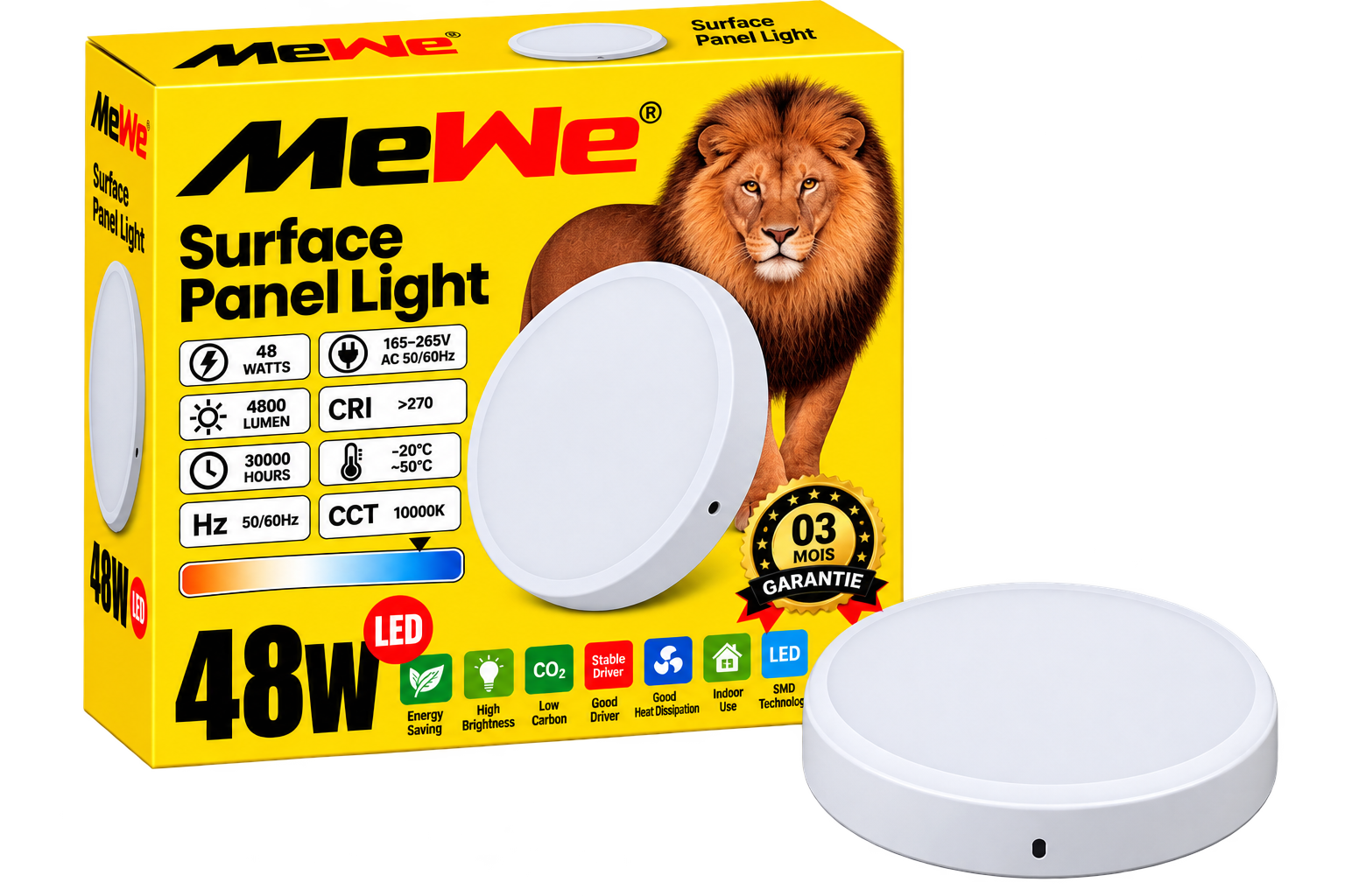 Panneau LED - Mewe - MWLED-PNL4802-CC - Capacité 48 W 