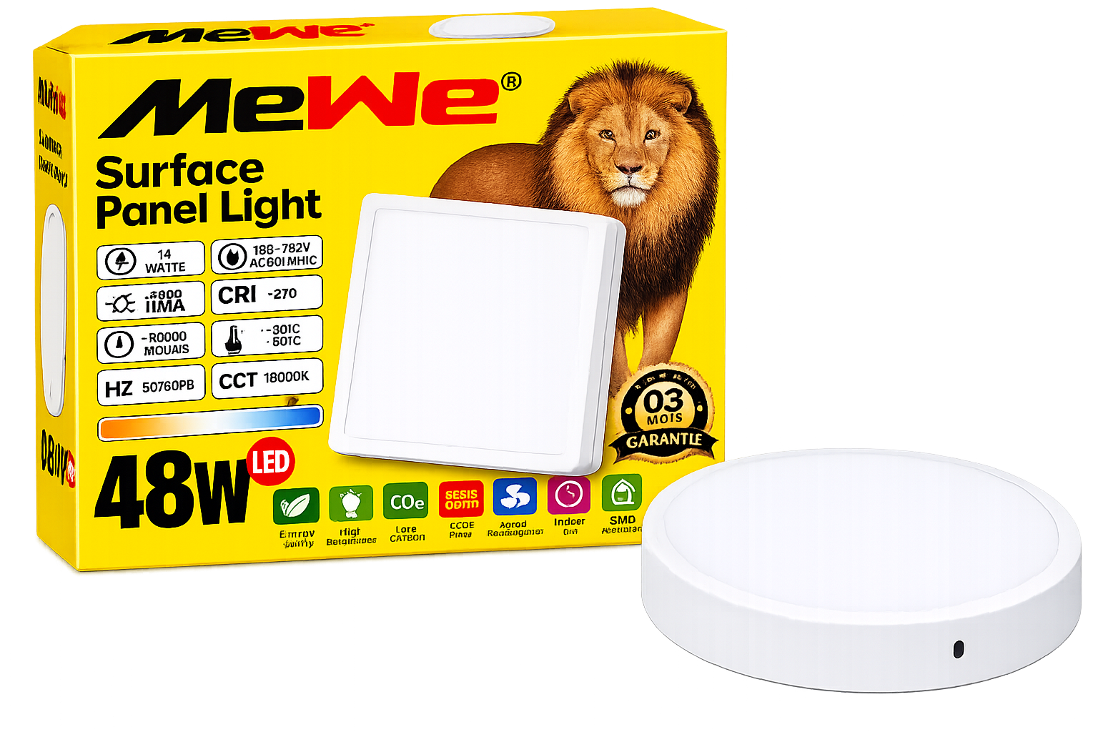 Panneau LED - Mewe - MWLED-PNL4802-SQ - Capacité 48 W 